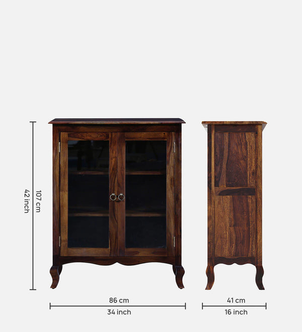 Sheesham Wood Crockery Unit in Provincial Teak Finish