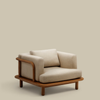Canoas Solid Teak Wood 1 Seater Sofa