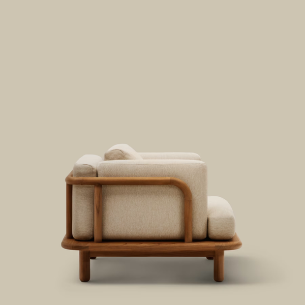 Canoas Solid Teak Wood 1 Seater Sofa