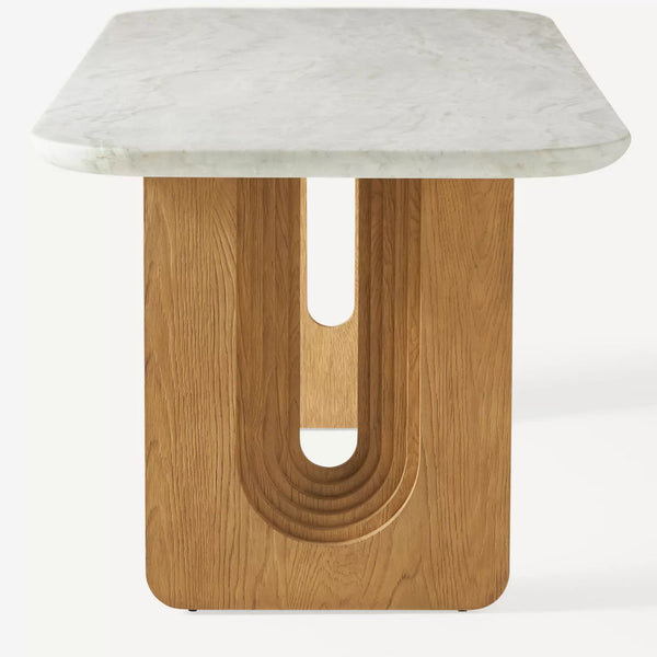 Carrickfergus Marble Table With Solid Wooden Base