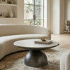Castillos Round Solid Wood & Marble Coffee Table