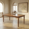 Celine Solid Wood Dining Table Set With Boucle Chairs - 4 Seater, 6 Seater - All Sizes