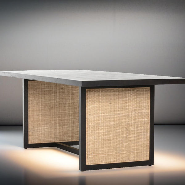 Centane Mango Wood Dining Table with Cane Work