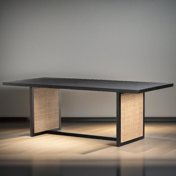 Centane Mango Wood Dining Table with Cane Work