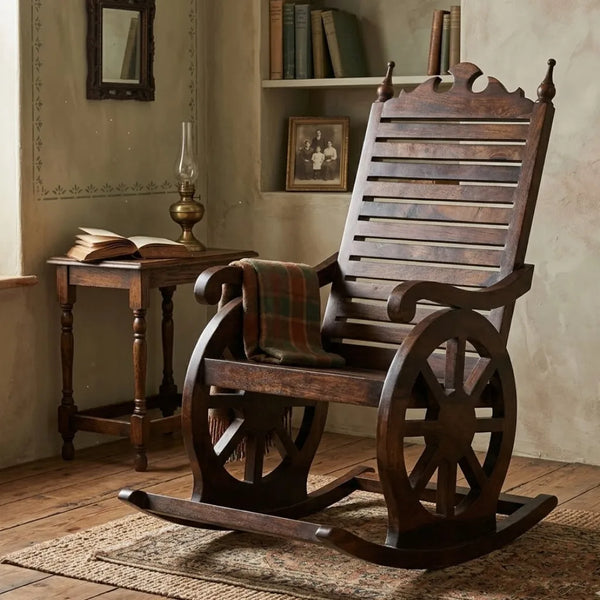 Ceres Sheesham Wood Rocking Chair in Provincial Teak Finish