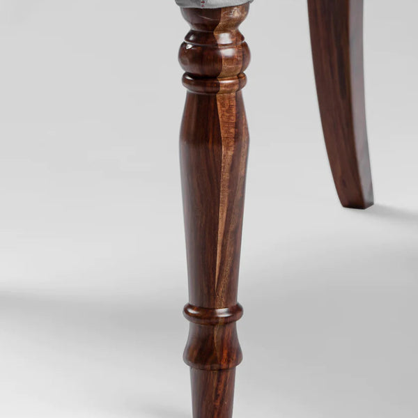 Cervantes Rattan Sheesham Wood and Fabric Dining Chair