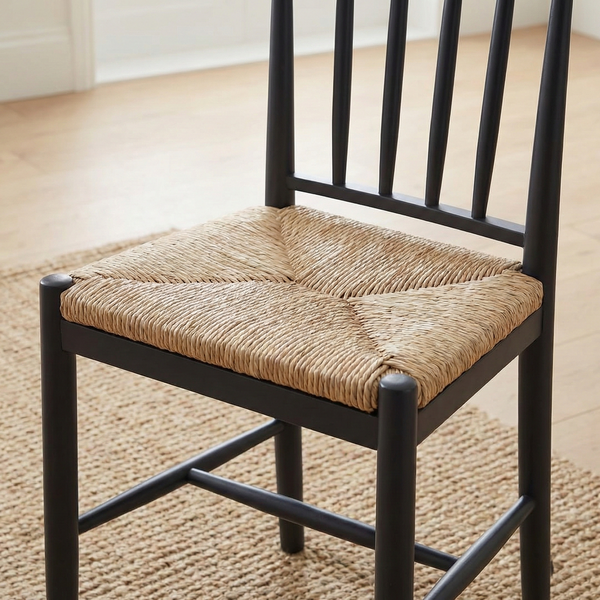 Charcoal Solid Wood 6 Seater Dining Table Set