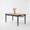 Charcoal Solid Wood 6 Seater Dining Table Set