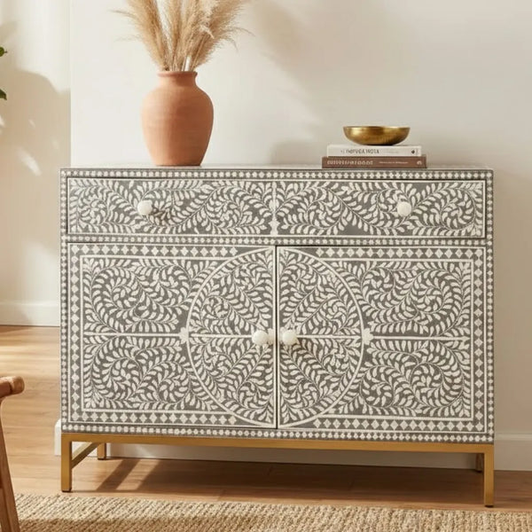 Charlotte Acrylic Inlay Floral Sideboard