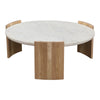 Chesapeake Round Coffee Table With Marble Top