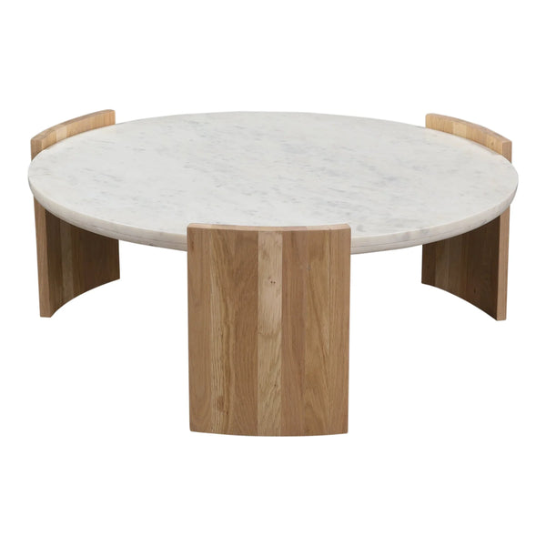 Chesapeake Round Coffee Table With Marble Top