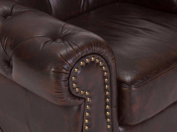 Chesterfield Leather One Seater Sofa