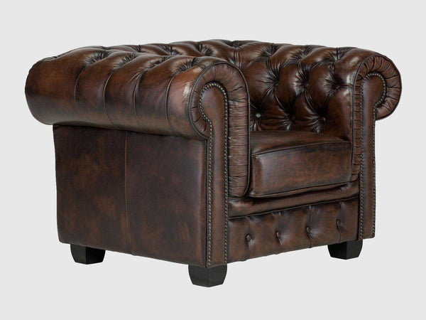 Chesterfield Leather 1 Seater Sofa