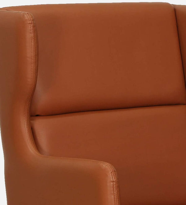 Christiana Leatherette Wing Chair In Tan Colour