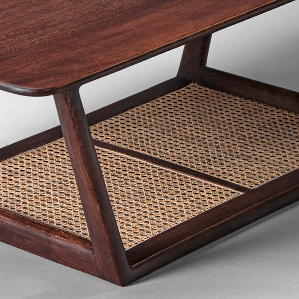 Clarksville Rattan Sheesham Wood Coffee Table
