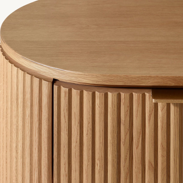 Clayne Oak Wood Bedside Table With 1 Drawer