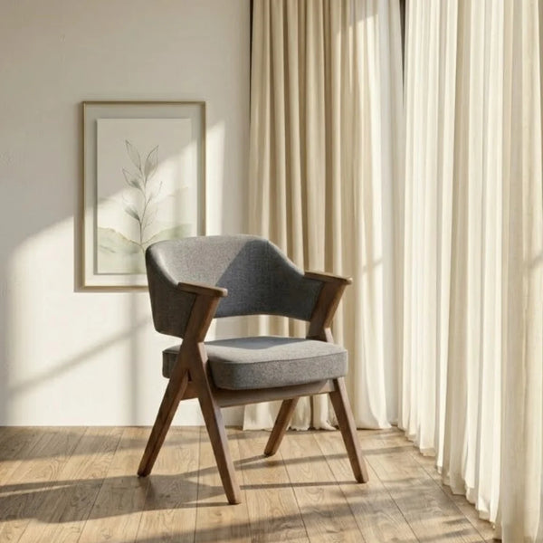 Cleveland Sheesham Wood & Velvet Arm Chair