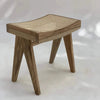 Cofimvaba Rattan Sheesham Wood Stool - Light Walnut