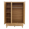 Coimbra Solid Wood 3 Door Rattan Wardrobe