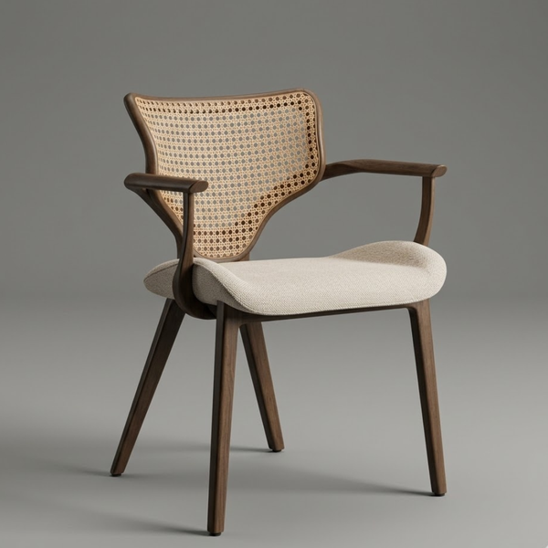 Constanta Solid Wood Rattan Dining Chair