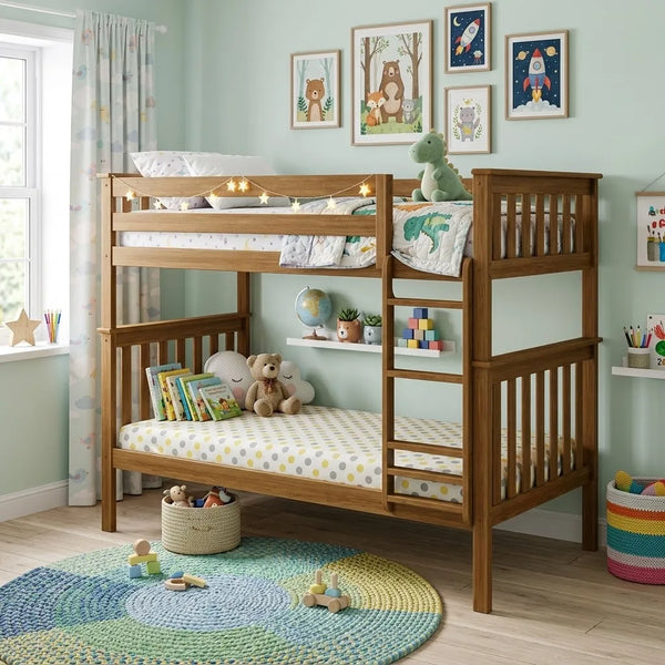 Cozy CanopyBunk Bed In Natural Finish