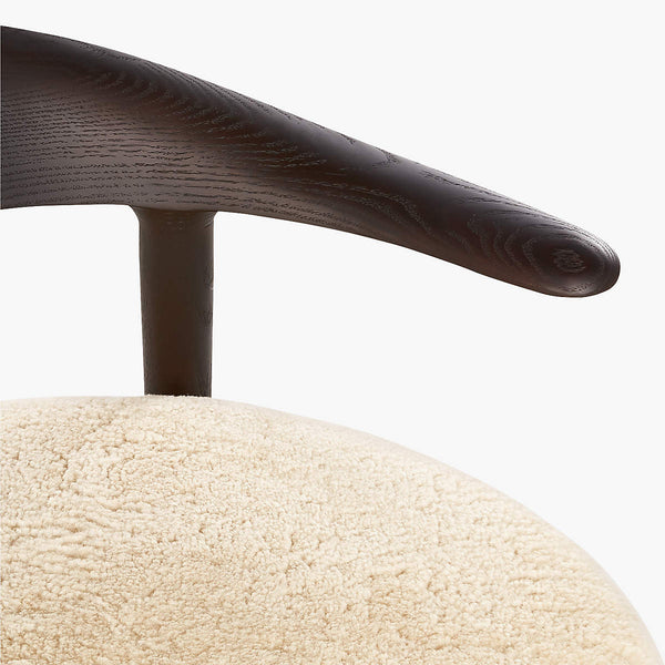 Cradock Shearling Texture Wooden Accent Chair