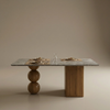 Cramerton Marble Table With Solid Wooden Base