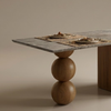 Cramerton Marble Table With Solid Wooden Base