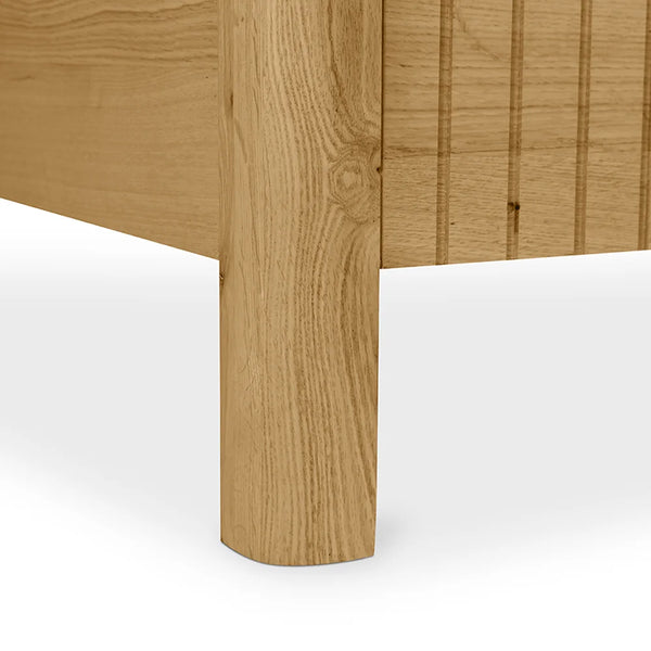 Antalya Modern Fluted Solid Wood Bed - All Sizes