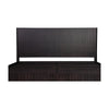 Antalya Modern Fluted Solid Wood Bed In Black - All Sizes