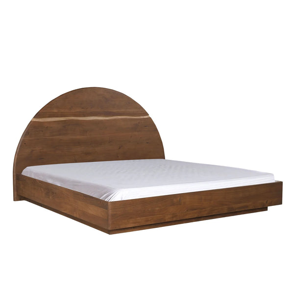 Contemporary Solid Wood Bed With Arch Headboard - All Sizes