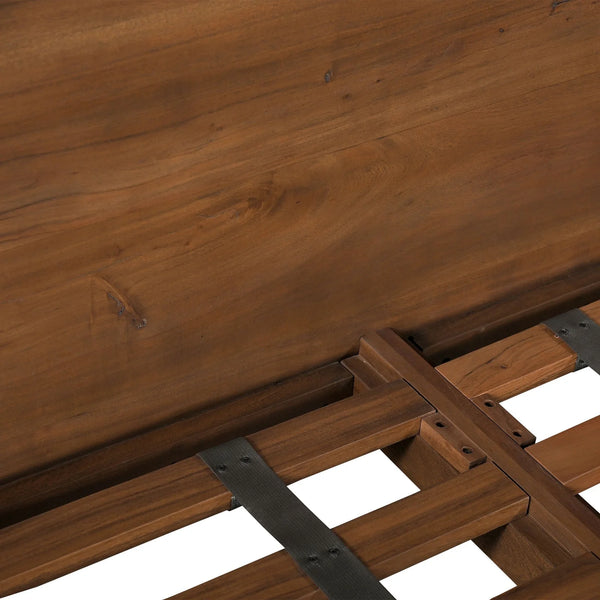 Contemporary Solid Wood Bed With Arch Headboard - All Sizes