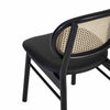 Classic Solid Wood Rattan Dining Chair - Black Finish