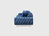 Three Seater Polyester Fabric Sofa - Navy Blue