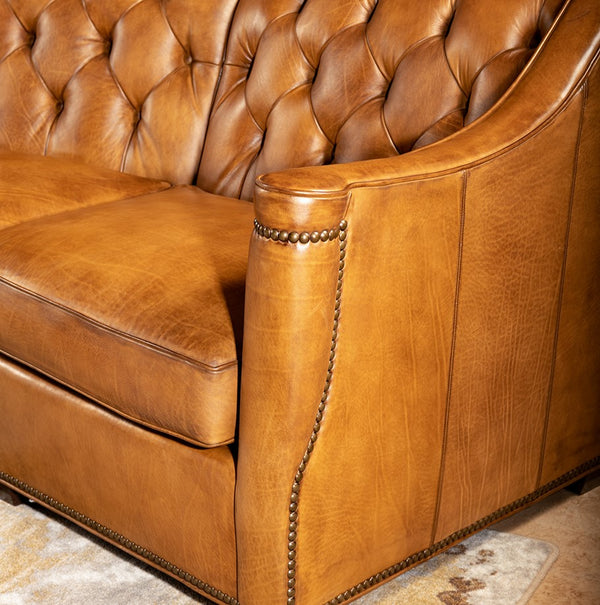 Delhi Leather Sectional Sofa - Color: Honey
