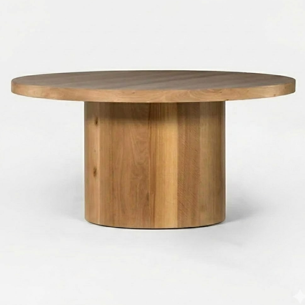 Derry Wooden Round Dining Table - Natural Finish
