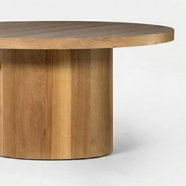 Derry Wooden Round Dining Table - Natural Finish