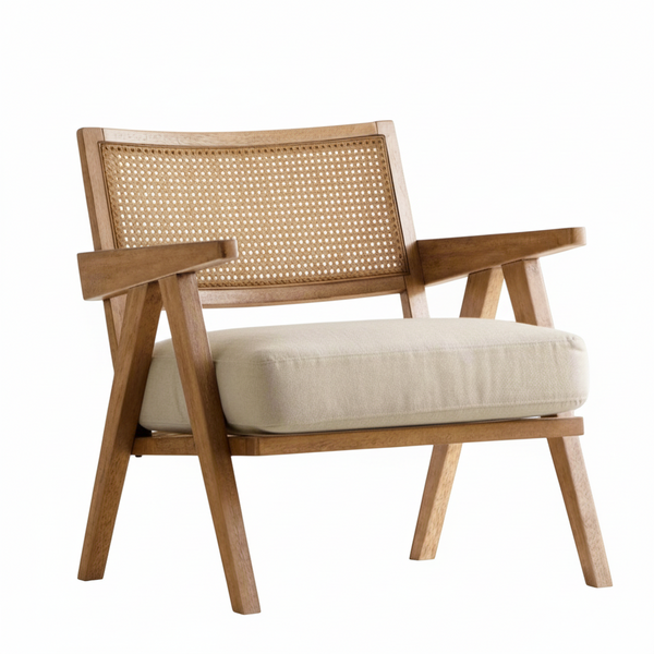 Detroit Rattan Teak Wood Accent Chair