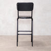 Dijon High Leather & Steel stool with back (Black)