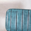 Dijon High Leather & Steel stool with back (Vintage Blue)