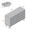 Modern Solid Wood Rattan White Finish Chest Of 6 Drawers