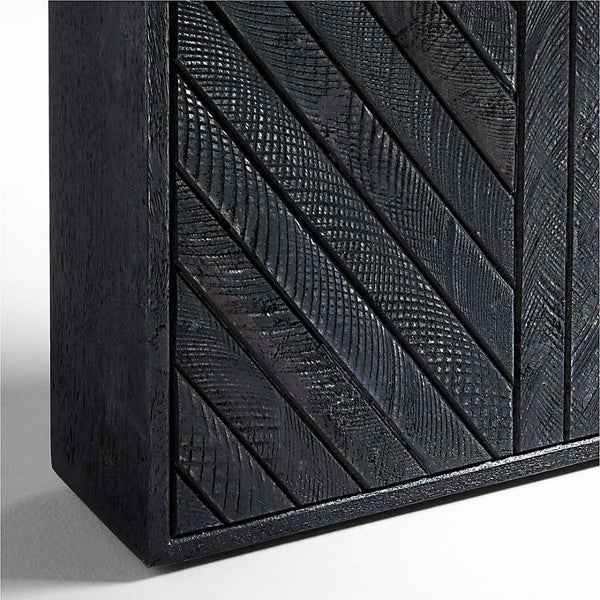 Modern Solid Wood Dining Table in Black Finish