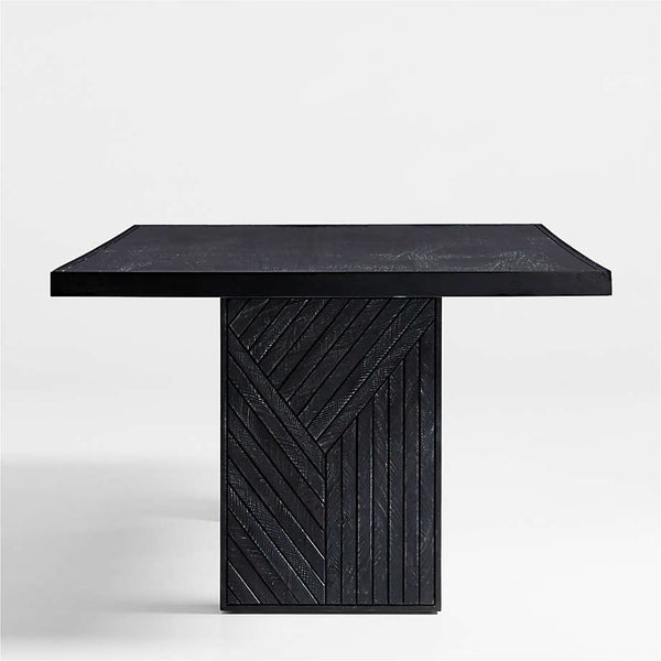 Modern Solid Wood Dining Table in Black Finish