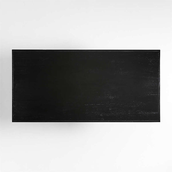 Modern Solid Wood Dining Table in Black Finish