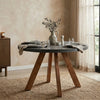 Dungannon Round Trondheim Cement and Wood Dining Table