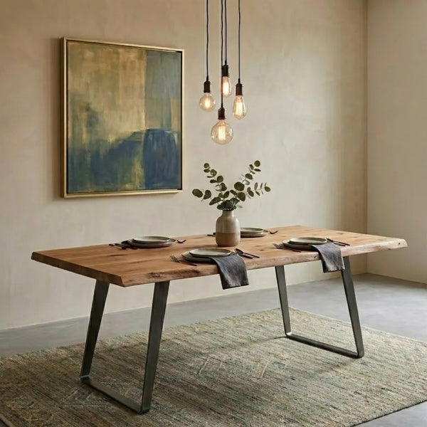 Dutywa Solid Wood Dining Table in Brown Finish