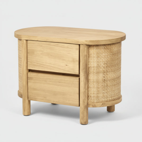 Elara Rattan 2 Drawer BedsideTable