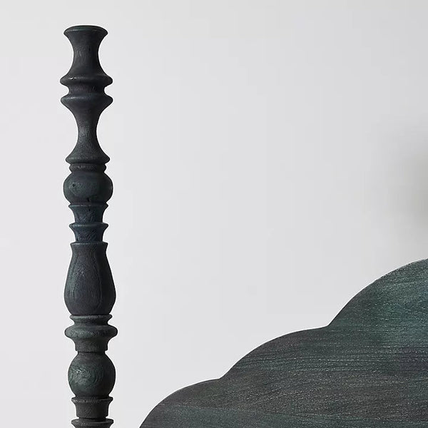 Elgin Acacia Wood Poster Bed With Black Finish