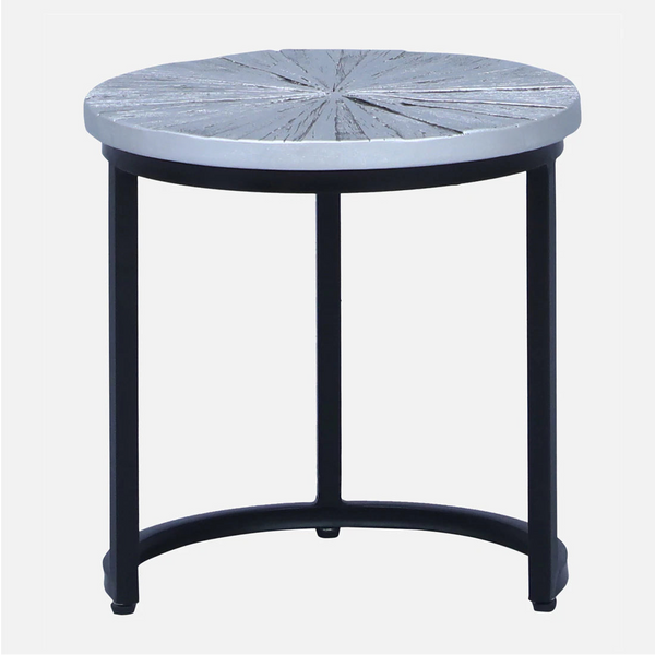 Eriskay Industrial Solid Wood Set of 3 Side Table In Black Finish