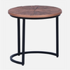 Eriskay Industrial Solid Wood Set of 3 Side Table In Black Finish